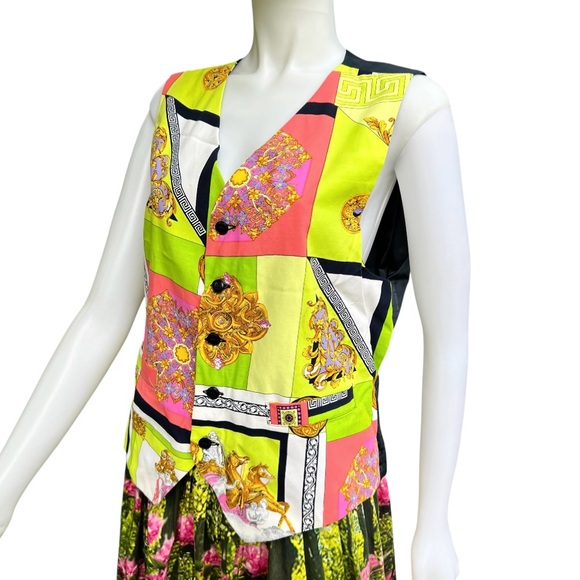 Vintage Gruppo Di Capi CDC Baroque Vest Patchwork Artsy Equestrian 90's ITALY - Picture 1 of 14